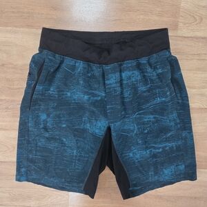 Lululemon Men's T.H.E. Short 9" Linerless Tide Cut Laguna Dark Voyage Size M